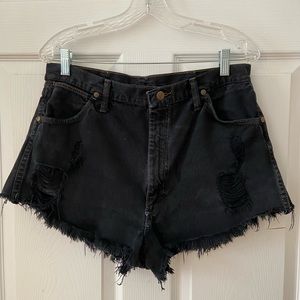Black Wrangler Denim Shorts